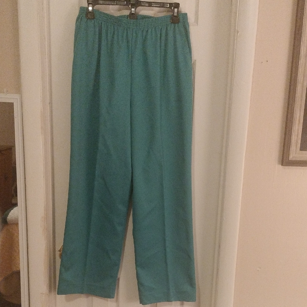 Alfred Dunner Teal Wide Leg Pants